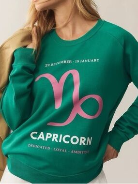 Anthropologie Catherine O'Sullivan Zodiac Capricorn sweatshirt Size XL